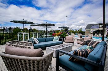 Apartment with Outdoor Poolside Lounge Seating With Fireplace in WA for Rent